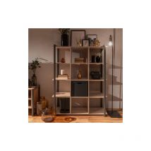 Zenzero Shop - Libreria moderna stile Industry in finitura rovere nodato e antracite