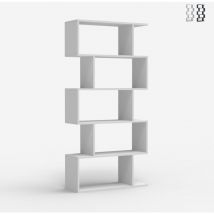 Office24 - Bibliothèque moderne verticale à fixer au mur 5 étagères bois Lexis - Blanc