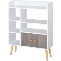 Bibliothèque multi-rangement melilla blanche et grise