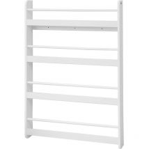 Sobuy - Bibliothèque Murale Étagère de Rangement Étagère à Livres Enfants Étagère Murale avec 4 Étages KMB08-W