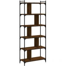 Bibliothèque 6 niveaux chêne brun 76x32x192cm bois d'ingénierie vidaXL