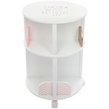 Wellhome - Bibliothèque ronde pour enfants à roulettes pour organiser les livres - Chambre d'enfant - 59 haut x 40 diamètre