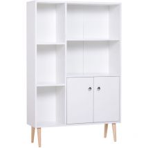 MH - Bibliothèque scandinave janis blanche et bois