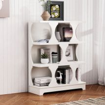 Modernluxe - Bibliothèque verticale à structure robudte - 3 niches - Blanc
