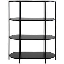 Bibliothèque Vita, Métal, Panneau Aggloméré Mélaminé, Noir, 36x85x111 cm
