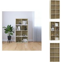 Bibliothèque/Buffet blanc et chêne sonoma bois d'ingénierie - Bibliothèque - Bibliothèques - Armoire à Livres - Armoires à Livres