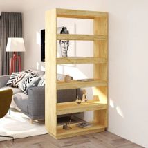 Bibliothèque, Étagère de Rangement, Séparateur de pièce, Meuble pour Dossier 80x35x167 cm Pin massif AXZ31745
