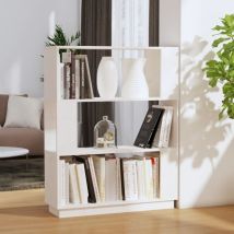 Happyshopping - Bibliothèque/séparateur De Pièce Meuble De Rangement Meuble Étagère Blanc 80x25x101 Cm Pin Solide 37033