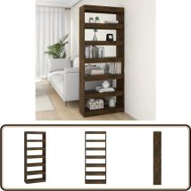Bibliothèque/Séparateur de pièce Chêne fumé Bois d'ingénierie - Bibliothèque - Meuble De Rangement - Étagère - Séparateur De Pièce - Bibliothèque
