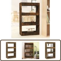 Bibliothèque/Séparateur de pièce Chêne fumé Bois d'ingénierie - Bibliothèque - Meuble De Rangement - Étagère - Séparateur De Pièce - Bibliothèque