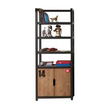 Bibliothèque Vipack Alex - Noir et Bois