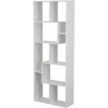 Bibliothèque 8 étagères multiformes blanche jane