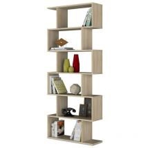 Fores Habitat S.l.u. - Kit bibliothèque Athena cm.80x25x192h étagère murale en chêne - Salle de séjour