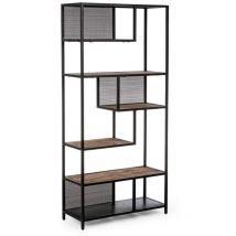 Bibliothèque industrielle en métal 6 étages 84x35x188 cm