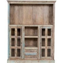Bibliothèque en bois massif recyclé avec finition antique