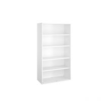 Sans Marque - Bibliothèque haute bois h 182 x l 100 cm blanc – Arch - Maxiburo