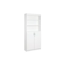 Sans Marque - Bibliothèque haute de bureau blanc h 200 - blocs tiroirs et portes battantes en option - Maxiburo