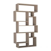 Iperbriko - Libreria orizzontale bifacciale tortora Karmato 80,6x29,6xh.191 cm