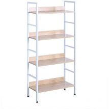 Helloshop26 - Bibliothèque métallique vertical blanc chêne clair