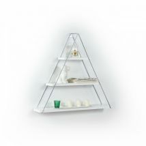 Bibliothèque murale triangulaire vitrine pyramide blanche cm 74 x 13 x 61h