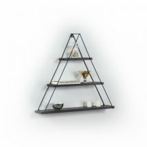 Argonauta - Bibliothèque murale triangulaire vitrine pyramide noire cm 74 x 13 x 61 h