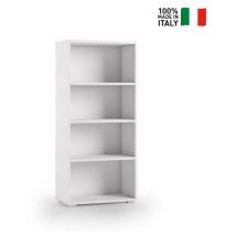 Terraneo - Bibliothèque compacte avec trois étagères réglables blanc