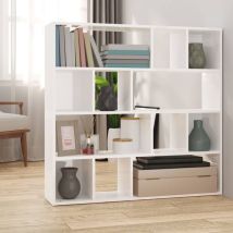 Bonnevie - Bibliothèque Étagère de Rangement - pour Bureau Salon Chambre Cuisine Blanc brillant 105x24x102 cm BV775877