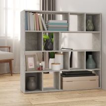 Bonnevie - Bibliothèque Étagère de Rangement - pour Bureau Salon Chambre Cuisine Gris béton 105x24x102 cm BV638085