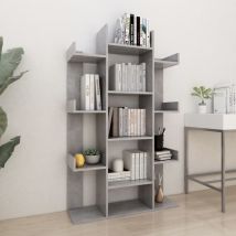 Bonnevie - Bibliothèque Étagère de Rangement - pour Bureau Salon Chambre Cuisine Gris béton 86x25,5x140 cm Aggloméré BV406023 Gris