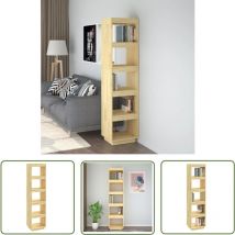 The Living Store Bibliothèque/Séparateur de pièce 40x35x167 cm pin massif - Bibliothèque - Meuble De Rangement - Étagère - Séparateur De Pièce