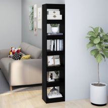 Bonnevie - Bibliothèque/Séparateur de pièce Étagère de Rangement - pour Bureau Salon Chambre Cuisine Noir 40x30x198 cm BV969631 Noir