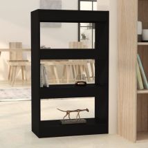 Bonnevie - Bibliothèque/Séparateur de pièce Étagère de Rangement - pour Bureau Salon Chambre Cuisine Noir 60x30x103 cm Aggloméré BV121315 Noir