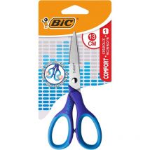 Bic comfort Schulschere 13cm -- weicher Griff - - Rechtshänder - rosa/blau zufällige Farbe