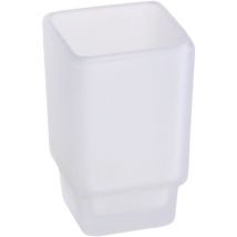 Bicchiere porta spazzolino da appoggio in vetro satinato bianco Capannoli Swing SW113 vs Satinato