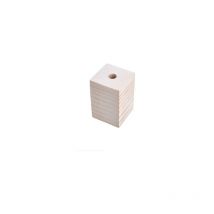 Bicchiere Portalampada In Legno Quadrato Attacco E27 Bianco FAI 7015/80/BI/F