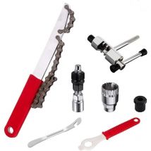 Bicycle Repair Tool Kit, Bike Chain Tool Kit with Chain Whip, Bike Crank Puller, Bottom Bracket Remover, Bottom Bracket Remover and 16mm Wrench