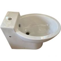 Bidet filo parete a terra la fonte monoforo bianco lucido