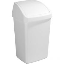 Bidone bianco con coperchio ribaltabile Delta 50 litri