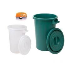 Bidone bidoni per immondizia da lt 100 h 66 cm con coperchio colore: verde