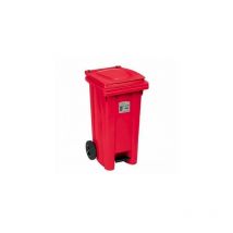 Bidone carrello 120 lt c/p rosso