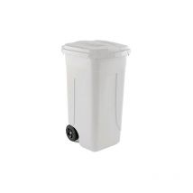 Bidone Immondizia Carrellato 'Ottanta' Lt. 80 - Grigio/Coperchio Verde