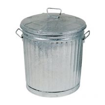 Bidone in lamiera zincata con coperchio - lt.14 ø cm.27x33h.
