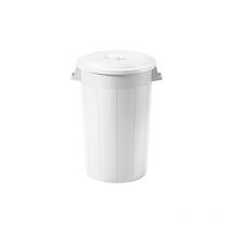 Bidone portarifiuti bianco con coperchio antirandagismo industriale 100 litri pattumiera con manici giardino locali commerciali