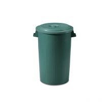 Bidone portarifiuti verde con coperchio antirandagismo industriale 100 litri pattumiera con manici giardino locali commerciali