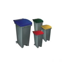 Bidoni bidone quadro c/ruote da lt80 raccolta differenziata pattumiera 38x50xh80 colore: blue