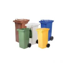 Bidoni pattumiere quadri con ruote per rifiuti 120 lt verde - bianco-giallo- blu colore: giallo