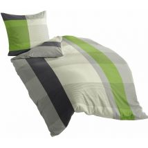 464302 - Lenzuola in Satin di Cotone mako, 135x200 cm + 80x80 cm, Colore: Argento - Bierbaum