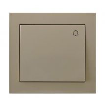 Big Button Reactive Push Release Door Bell Switch Plate Beige