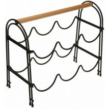 Bhdesign - versa botellero metal madera 14x27,5x32,7 cm , Botellero Versa Metal Madera Acero 14 x 27,5 x 32,7 CmMarca VersaBotellero capacidad 6