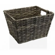 Bigbuy - Cesta Gris Con asas Polietileno (24 x 19 x 29 cm)
